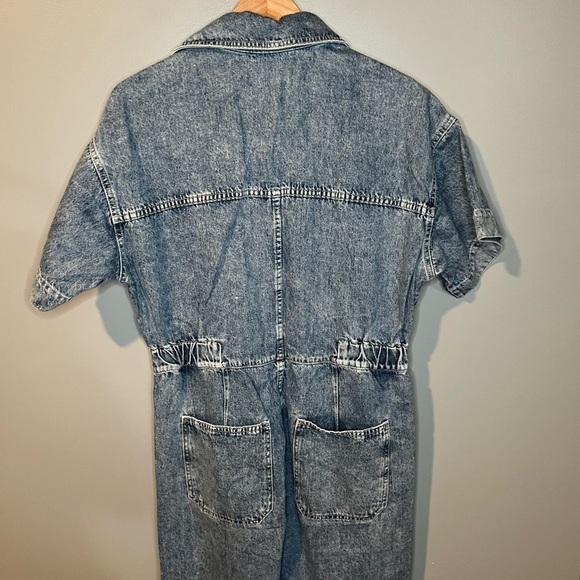NWT Free People Marci Coverall Denim Jumpsuit Powder Blue - Picture 9 of 16